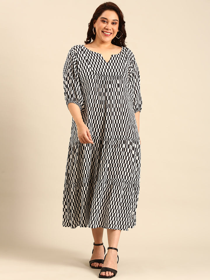 Printed Maxi Yoke Dress2