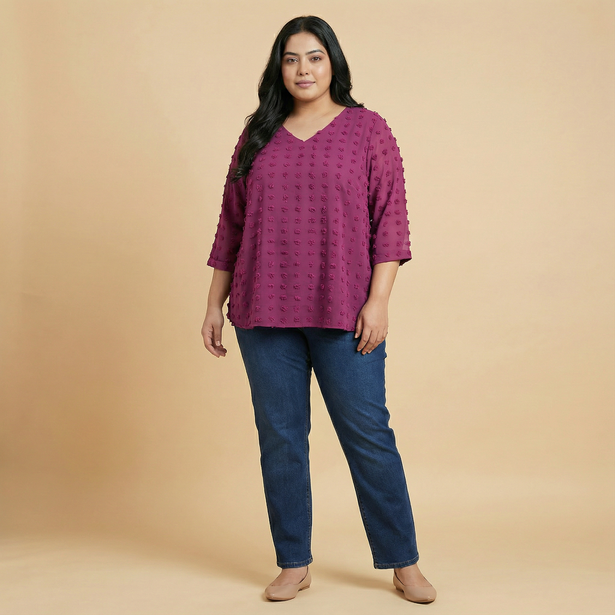 Purple Dobby Top