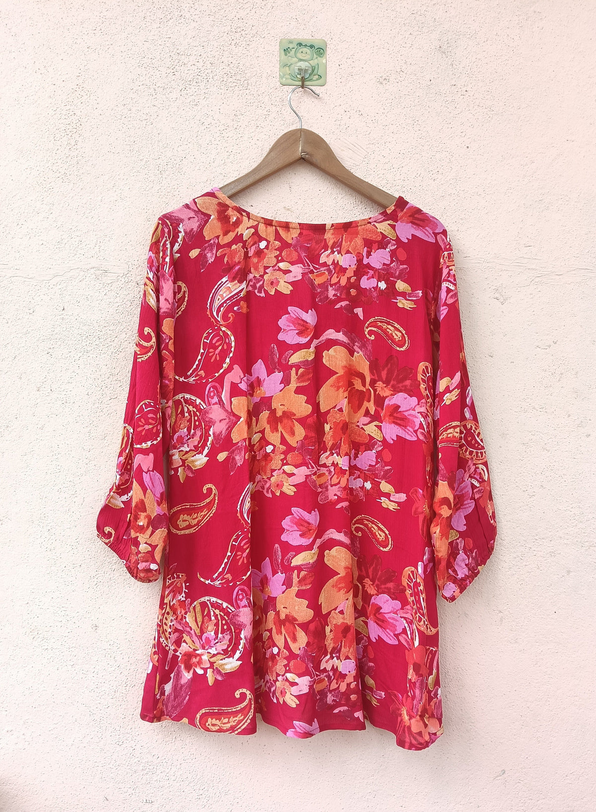 Red Floral Printed Flared Tunic