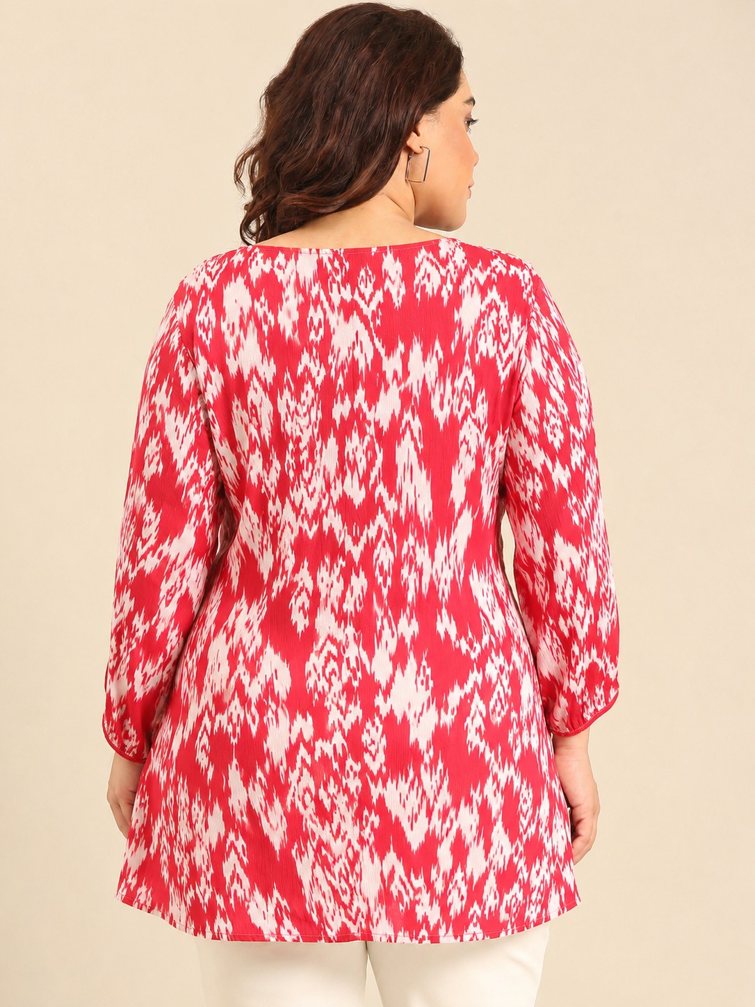 Red Ikkat Printed Tunic