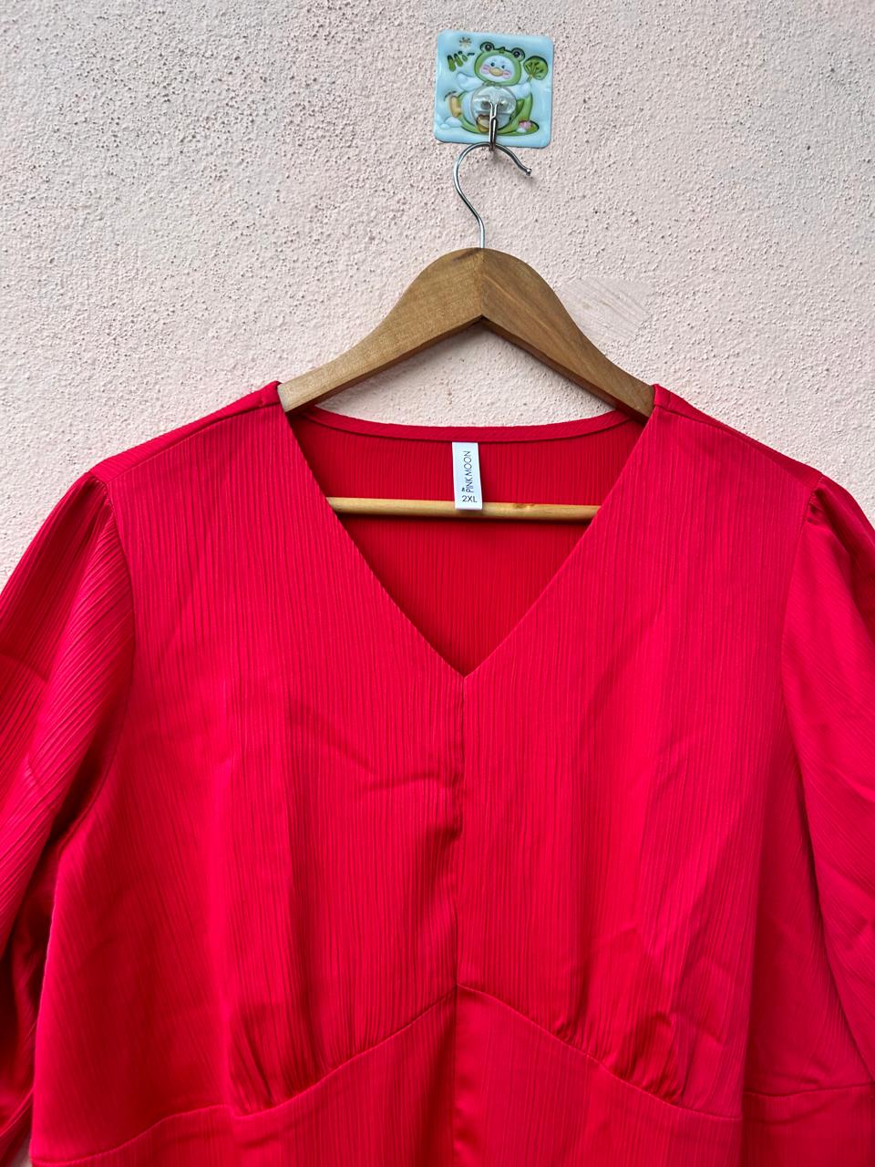 Red Satin Short Dress1