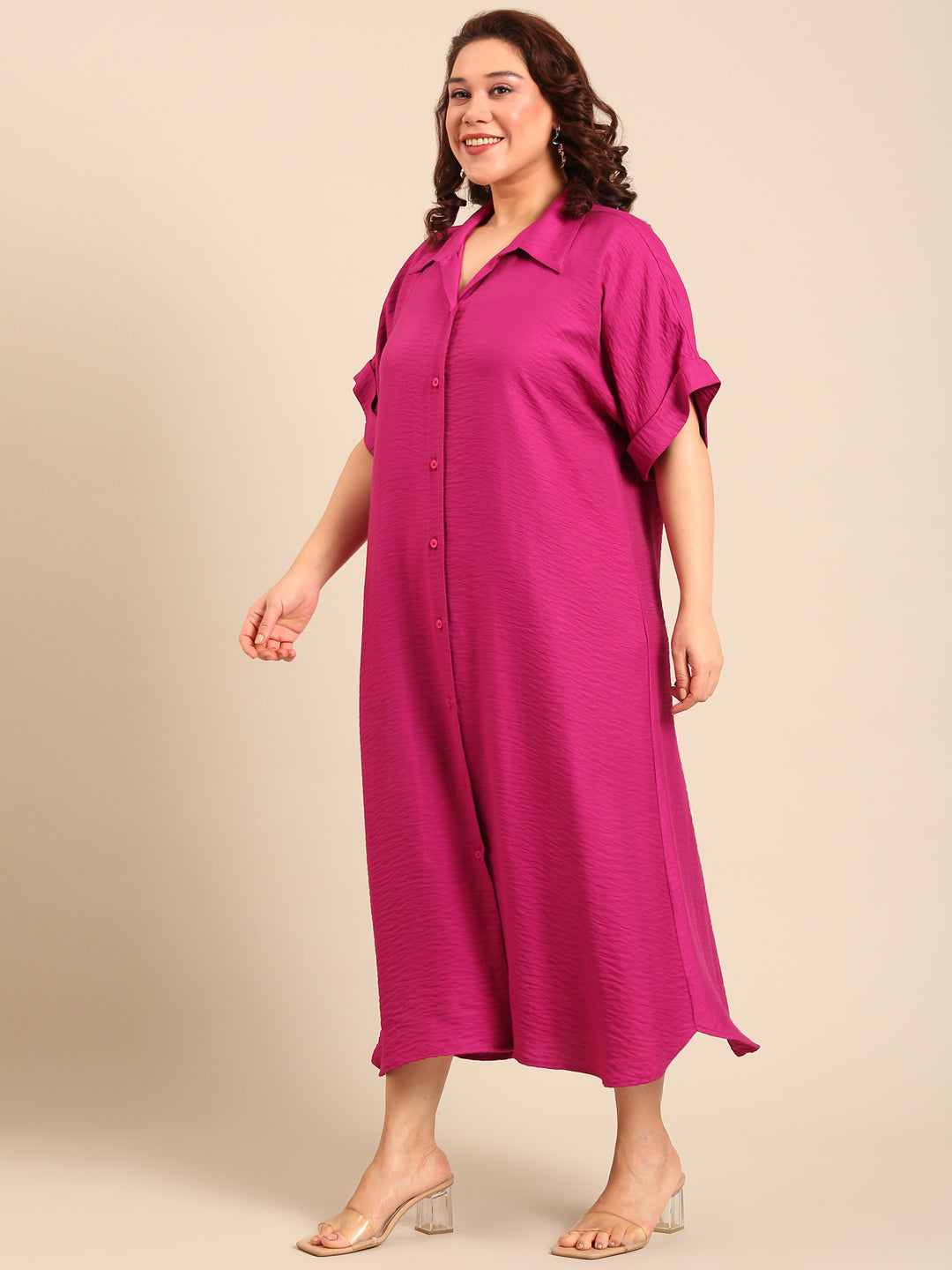 Relaxed Fit Drop Shoulder Midi Dress