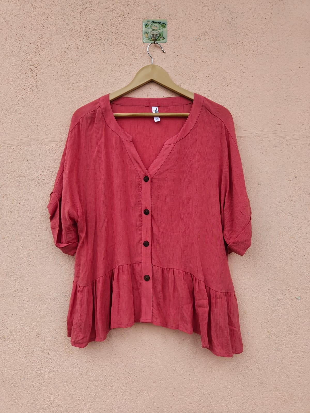 Rust Button Down Top
