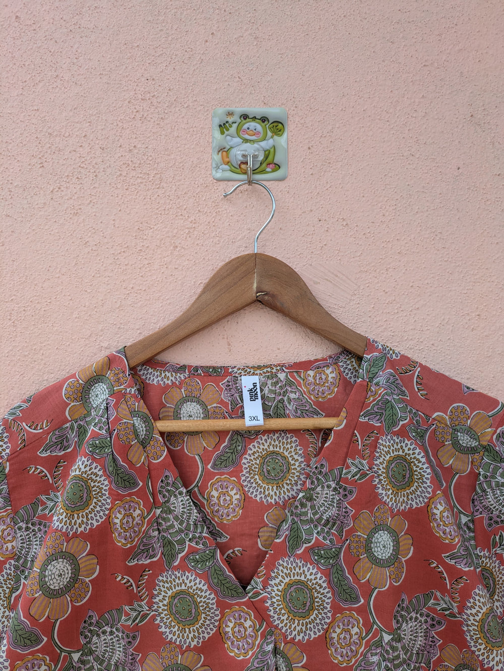 Rust Floral Handblock Top