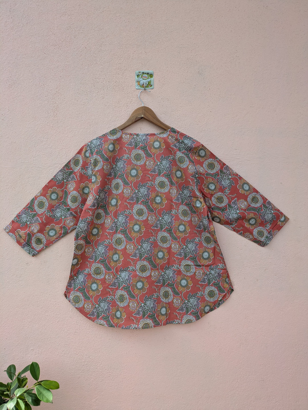 Rust Floral Handblock Top
