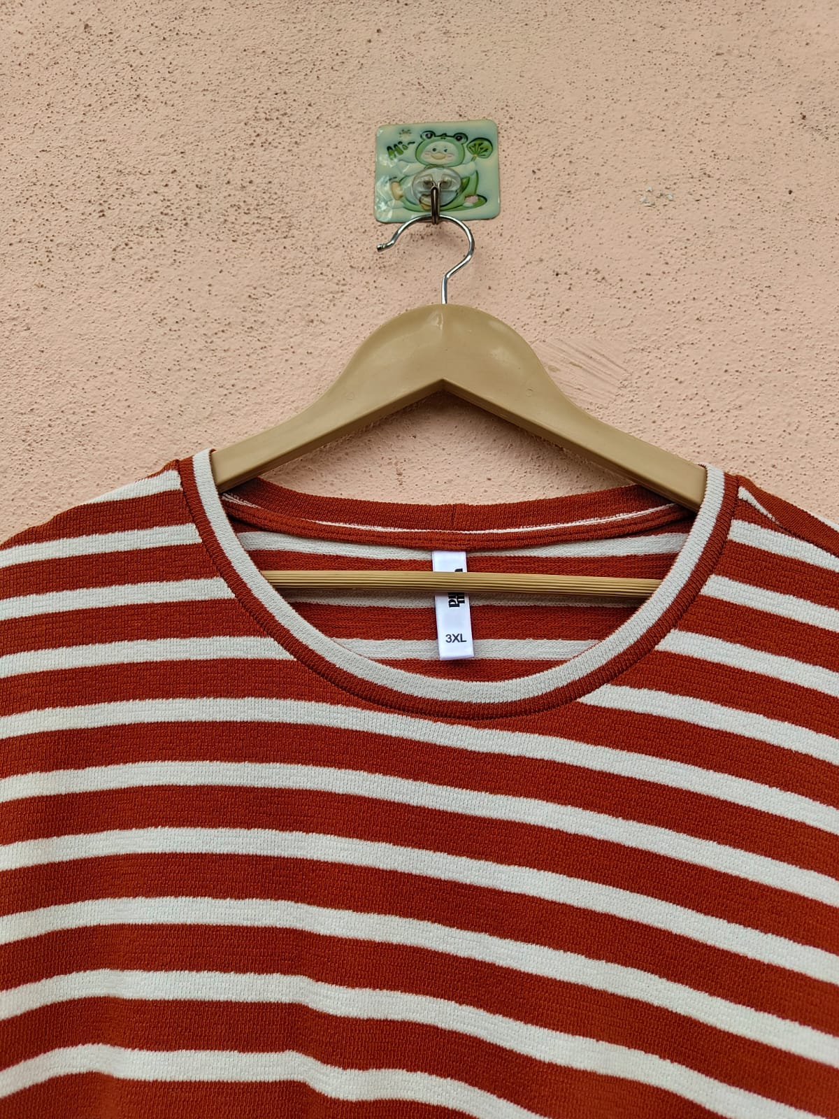 Rust and White Striped Top1