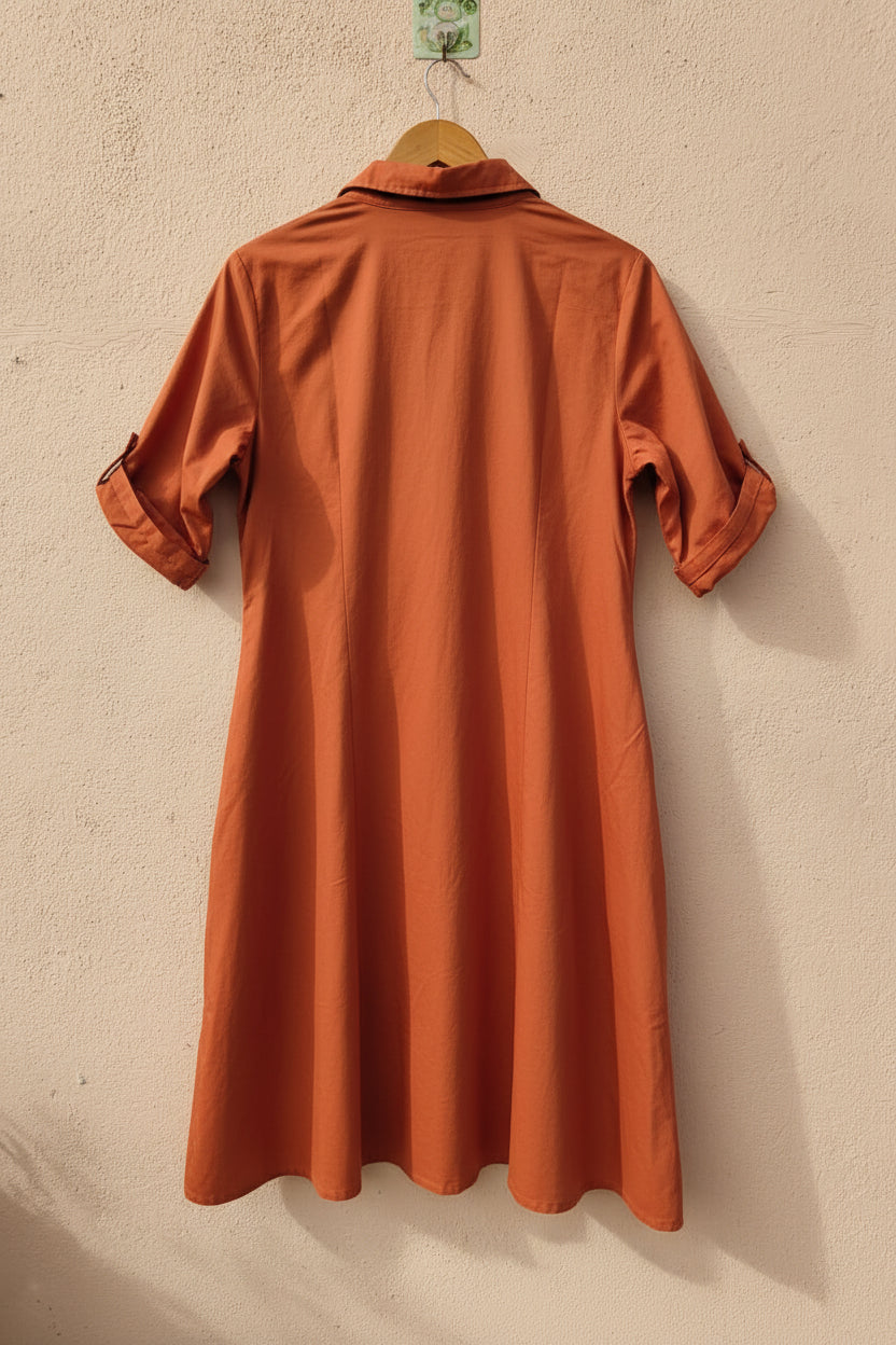 Rust collar dress1