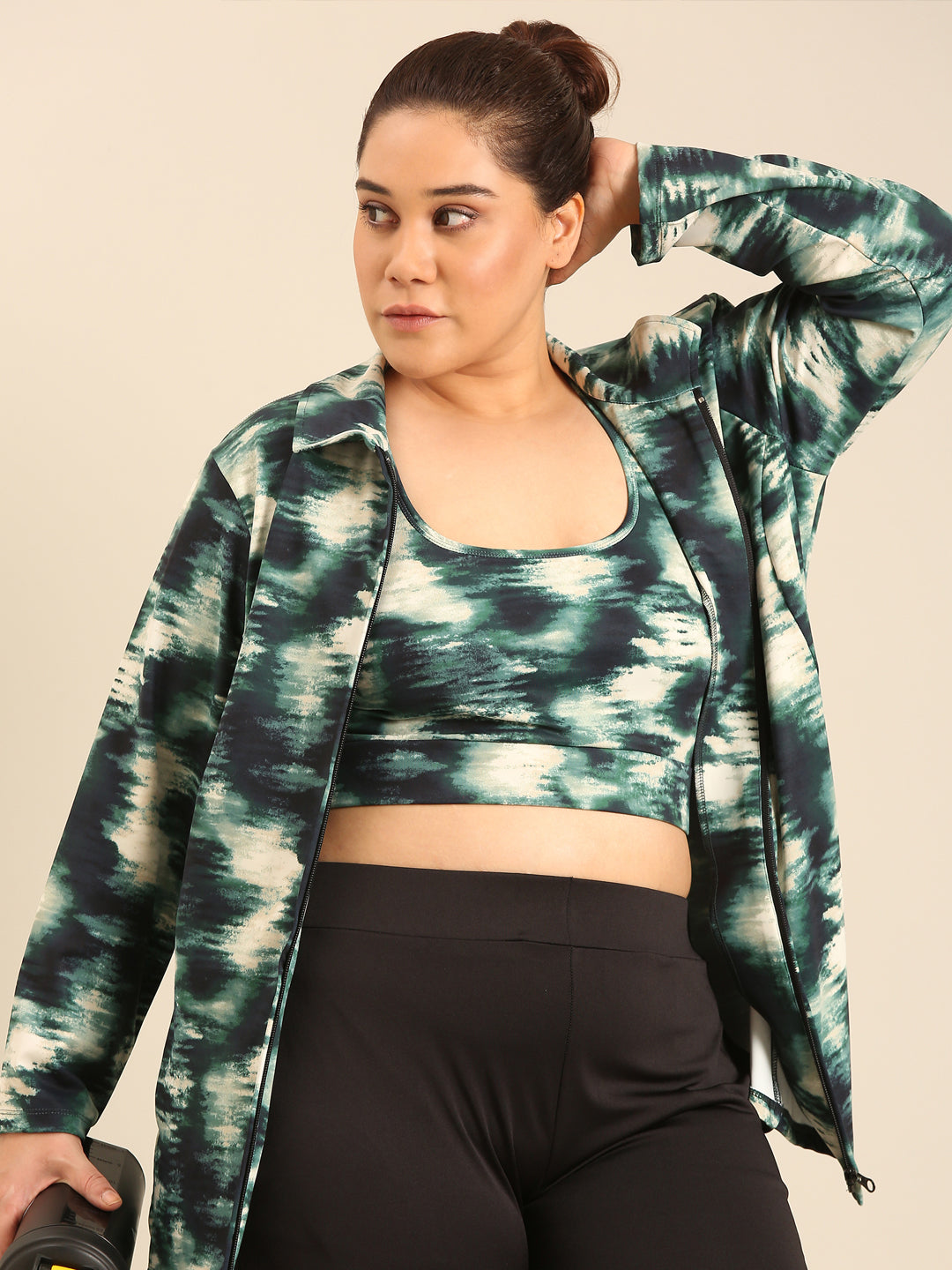 Plus Size Green Rapid-Dry Sports Bra