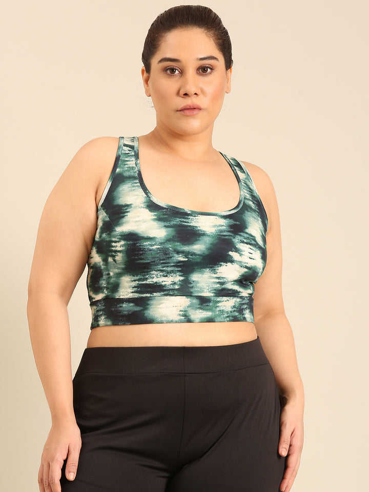 Plus Size Green Rapid-Dry Sports Bra