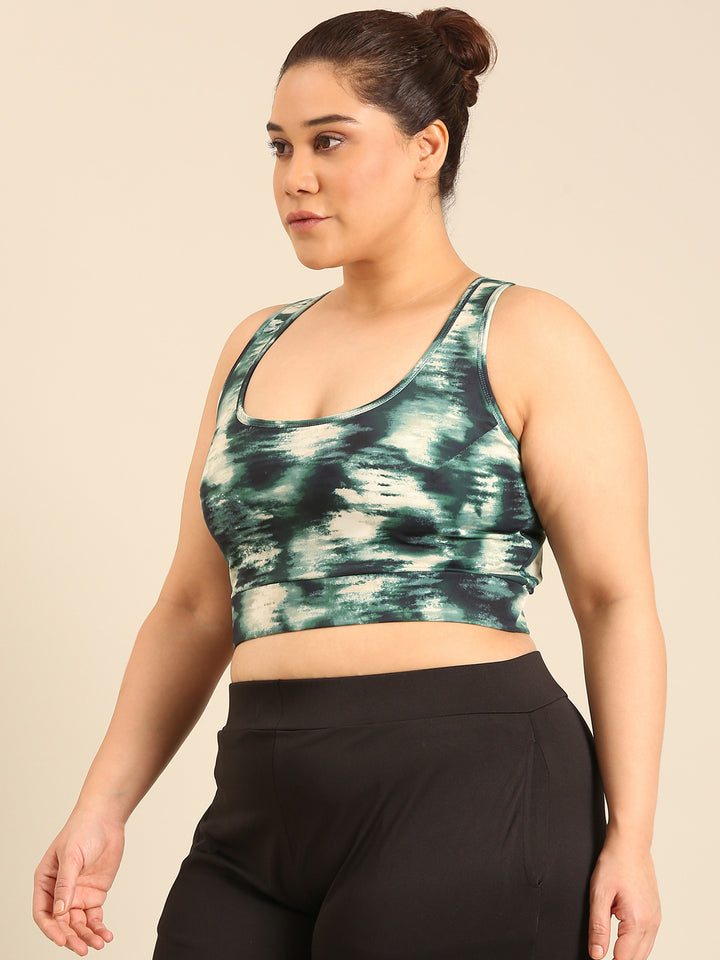 Plus Size Green Rapid-Dry Sports Bra