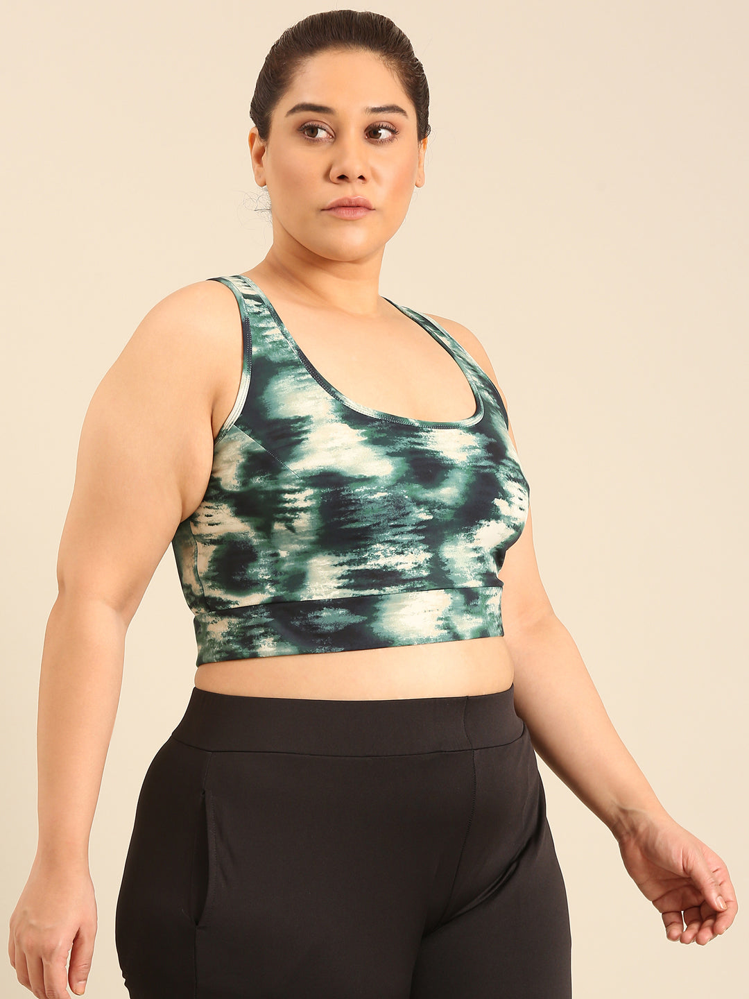 Plus Size Green Rapid-Dry Sports Bra