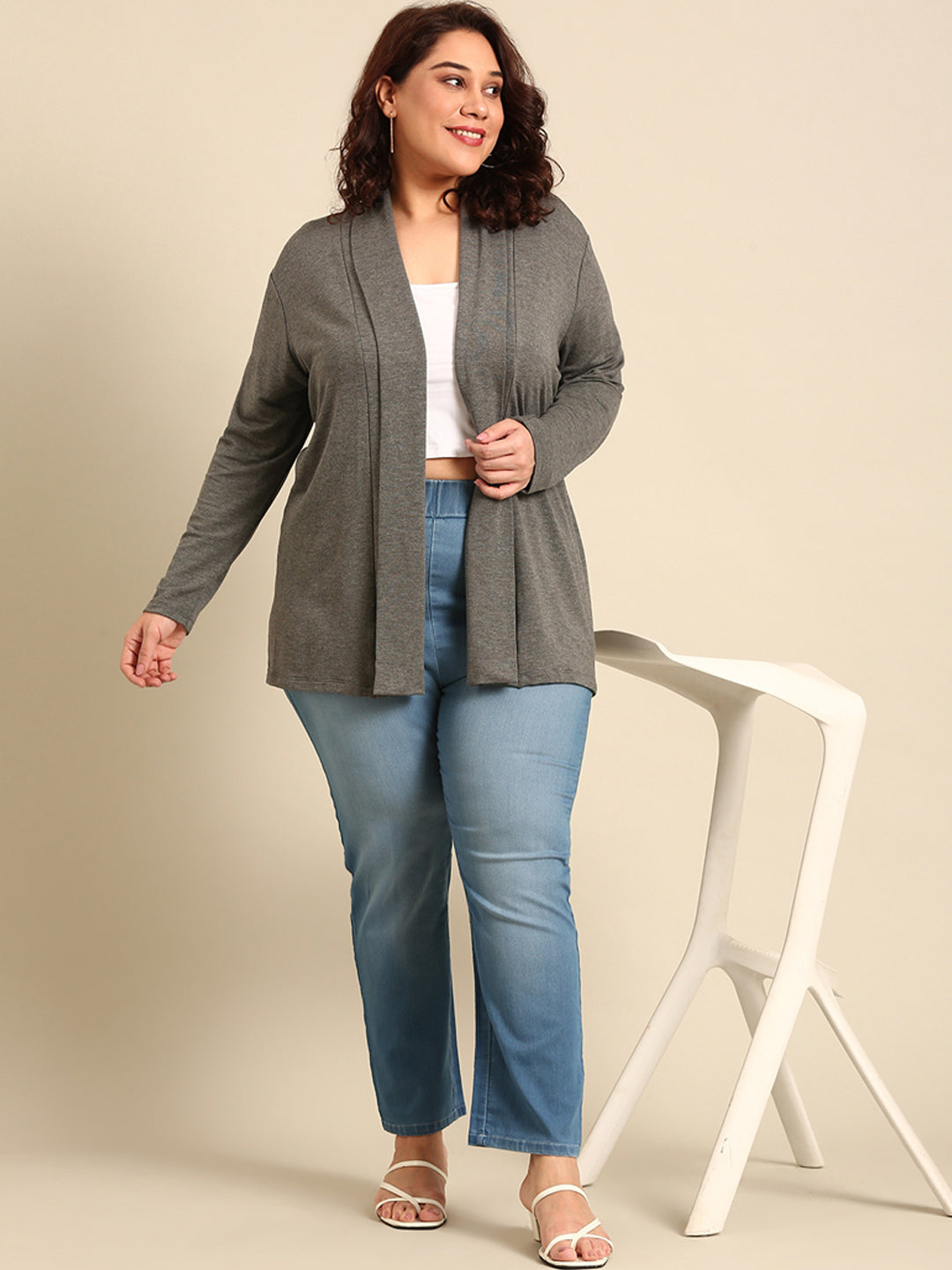 Grey Longline Shrug