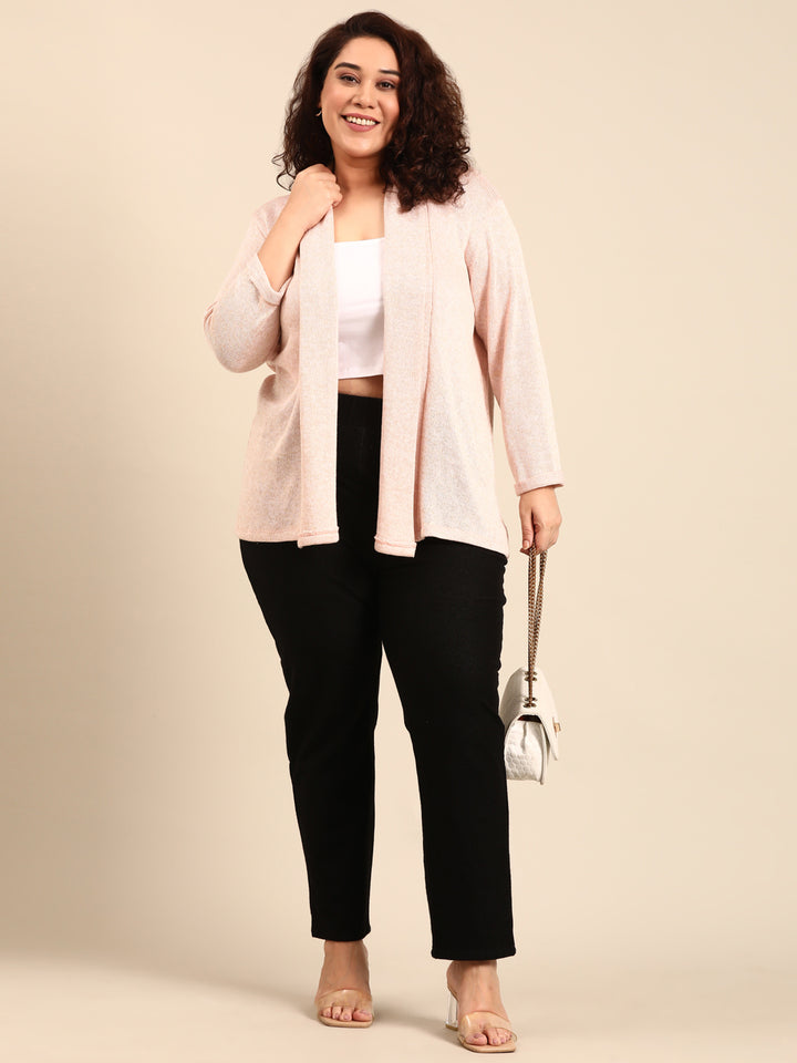 Pink Solid lurex Shrug