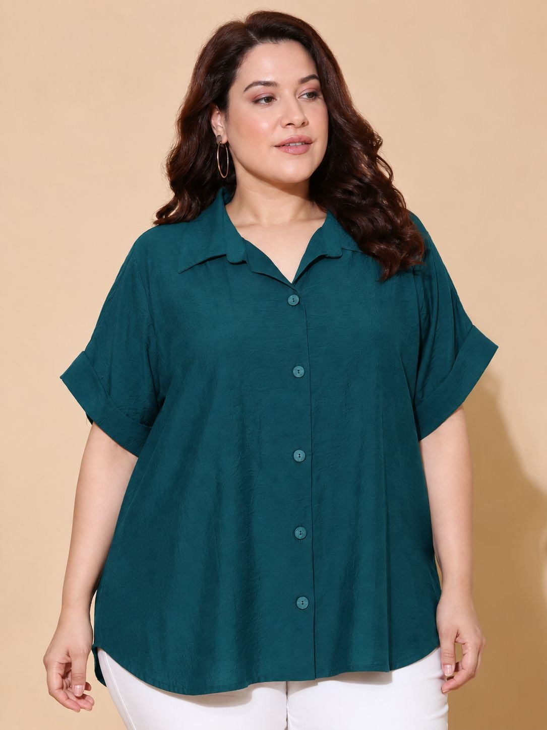 Teal Drop Shoulder Shirt
