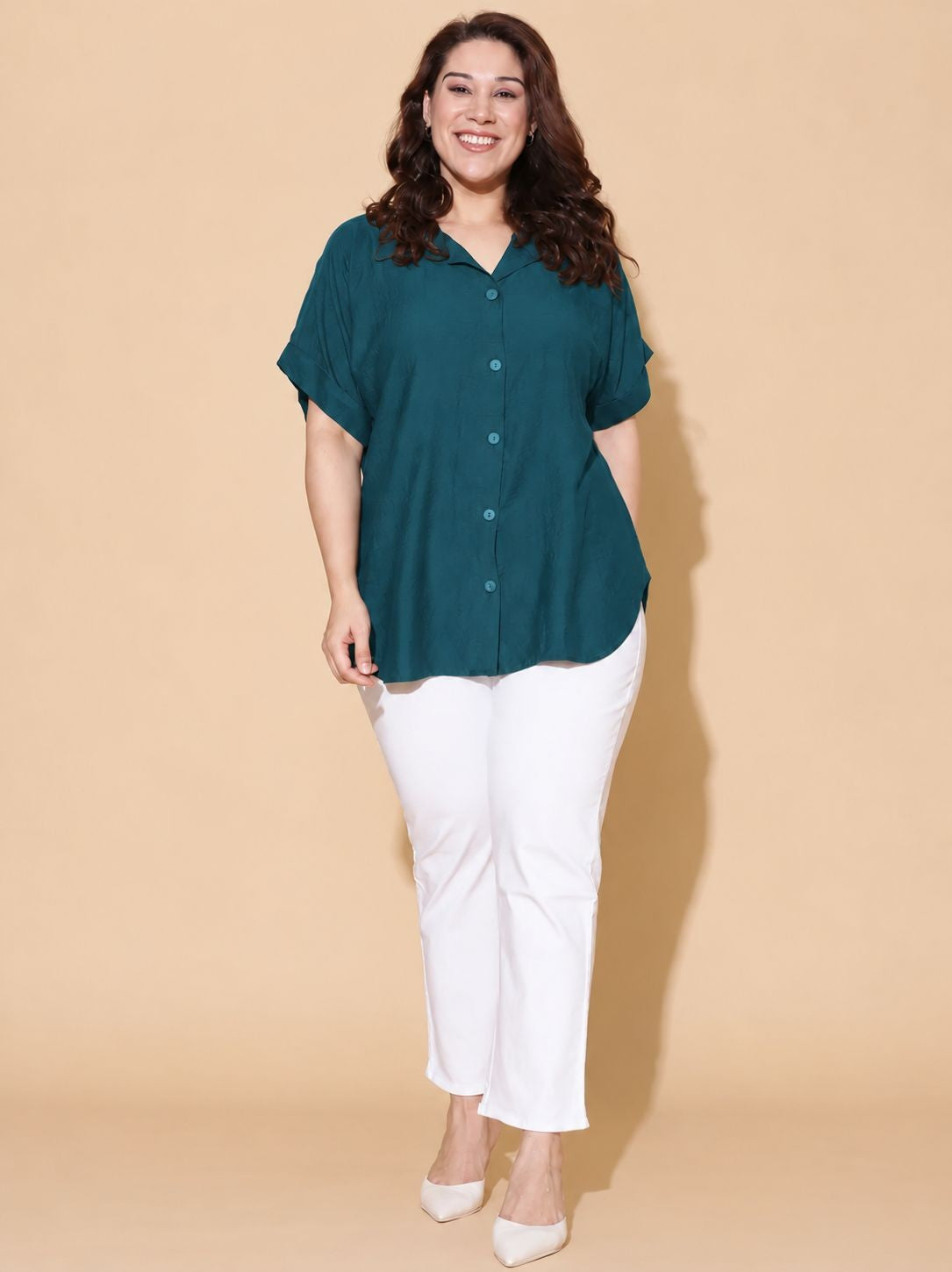 Teal Drop Shoulder Shirt