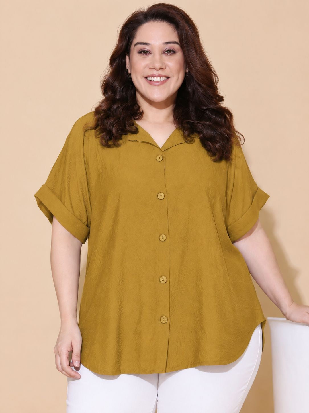 Yellow Drop Shoulder Shirt