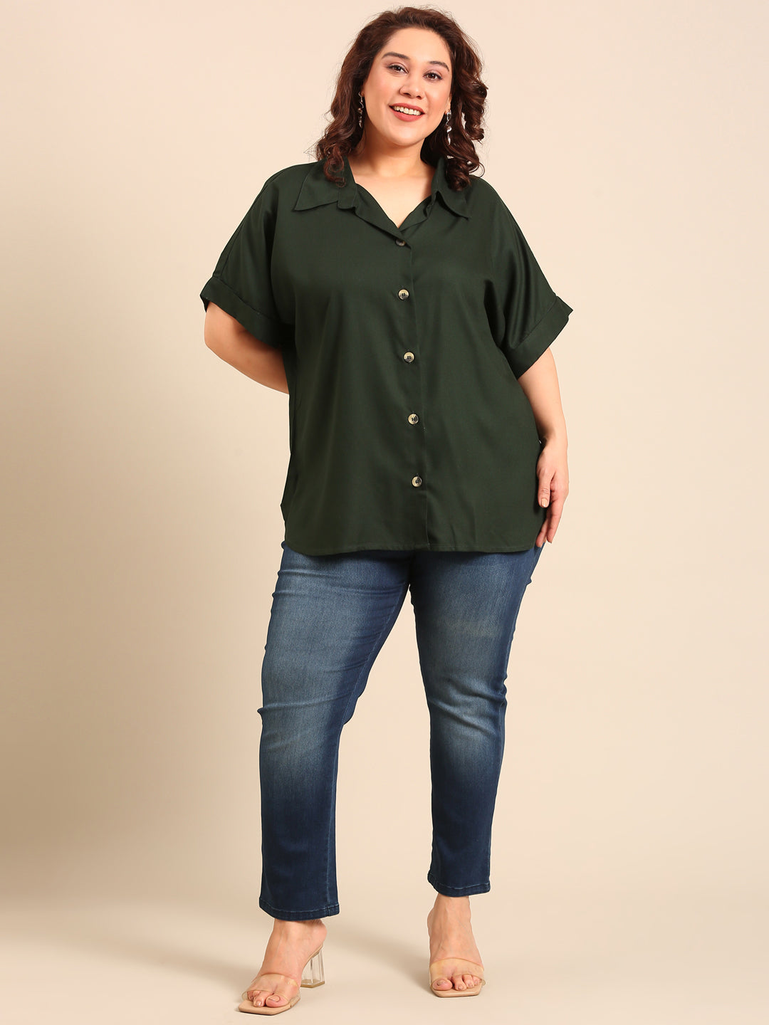 Dark Green Viscose Shirt