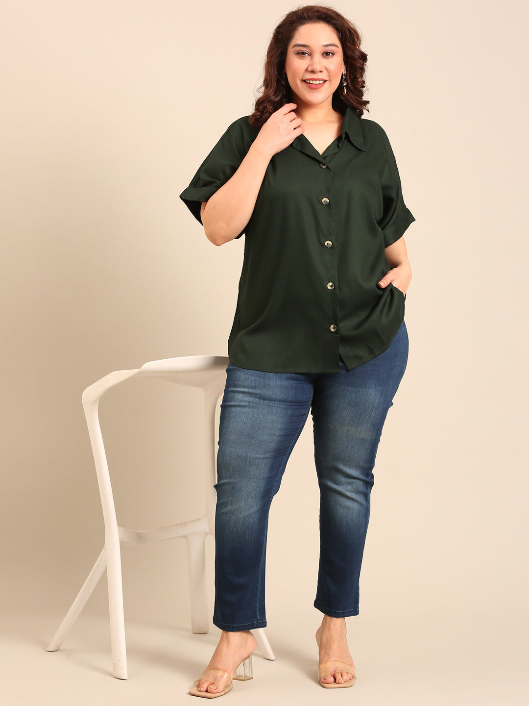 Dark Green Viscose Shirt