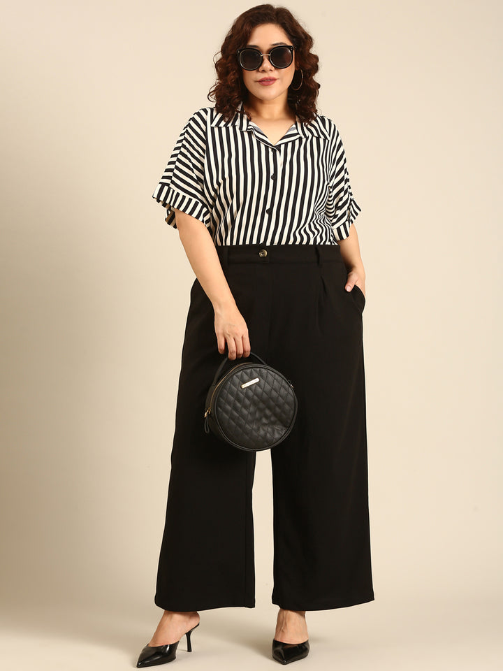 Striped Shirt And Korean Pant Co-ord Set (2 piece)