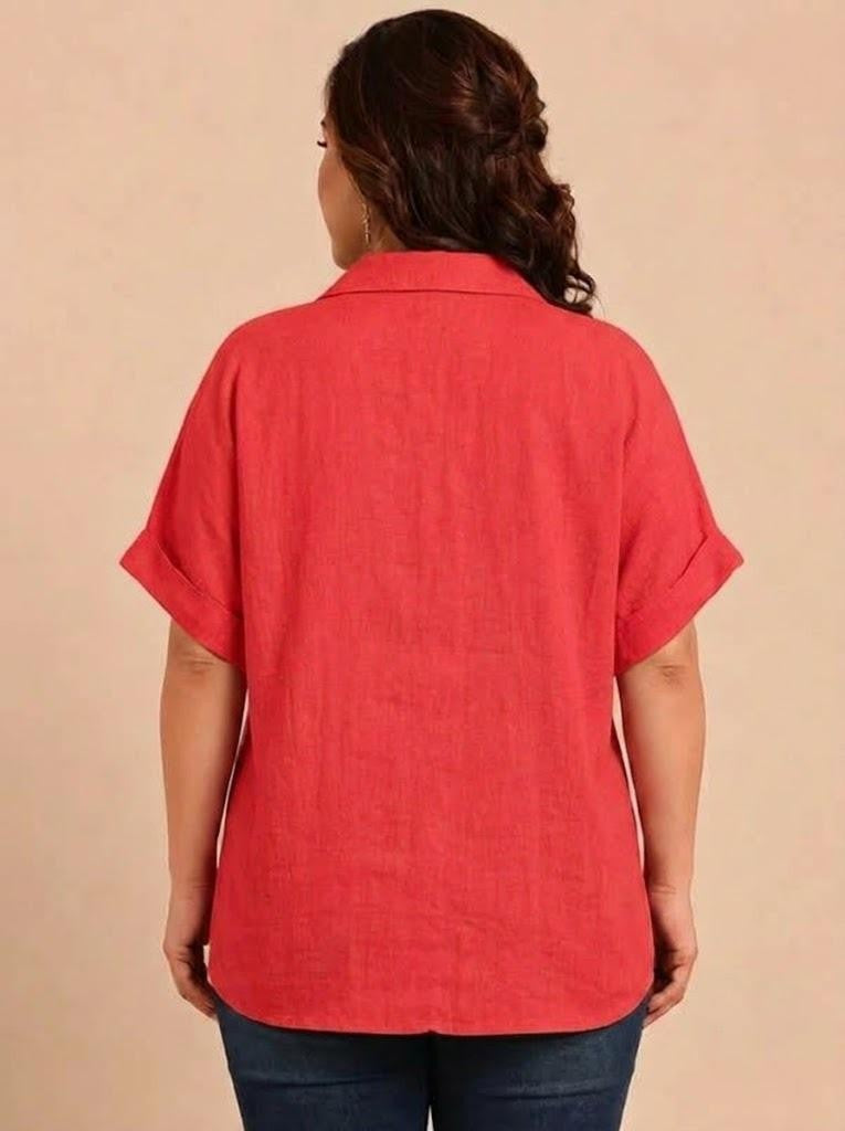 Red Drop Shoulder Shirt