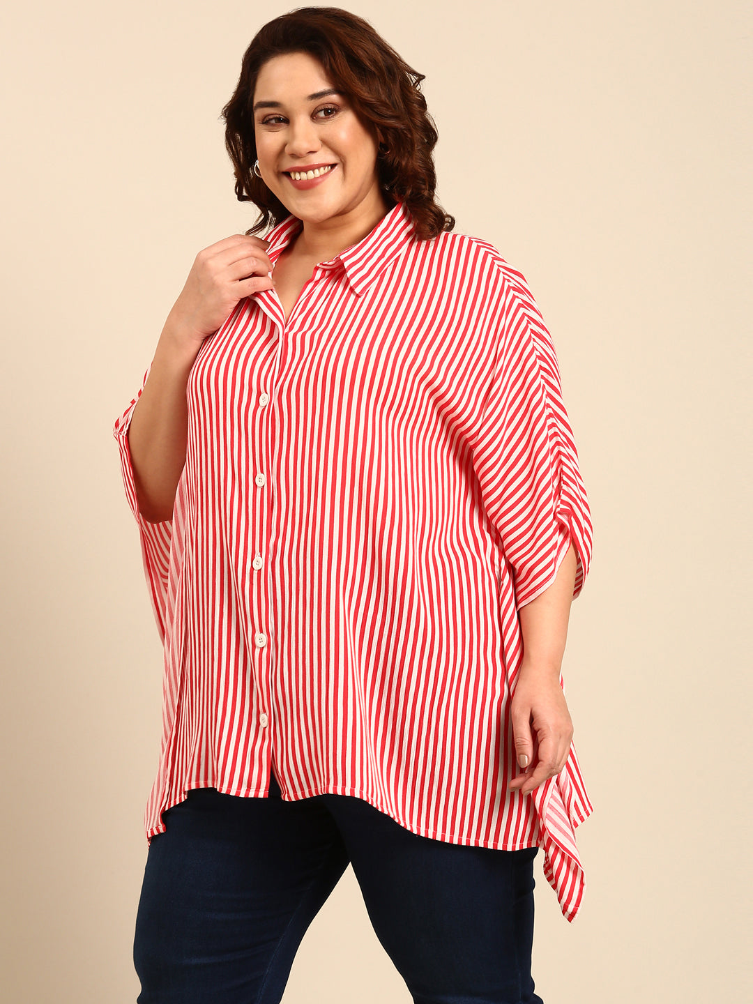 RED AND WHITE STRIPED SHIRT