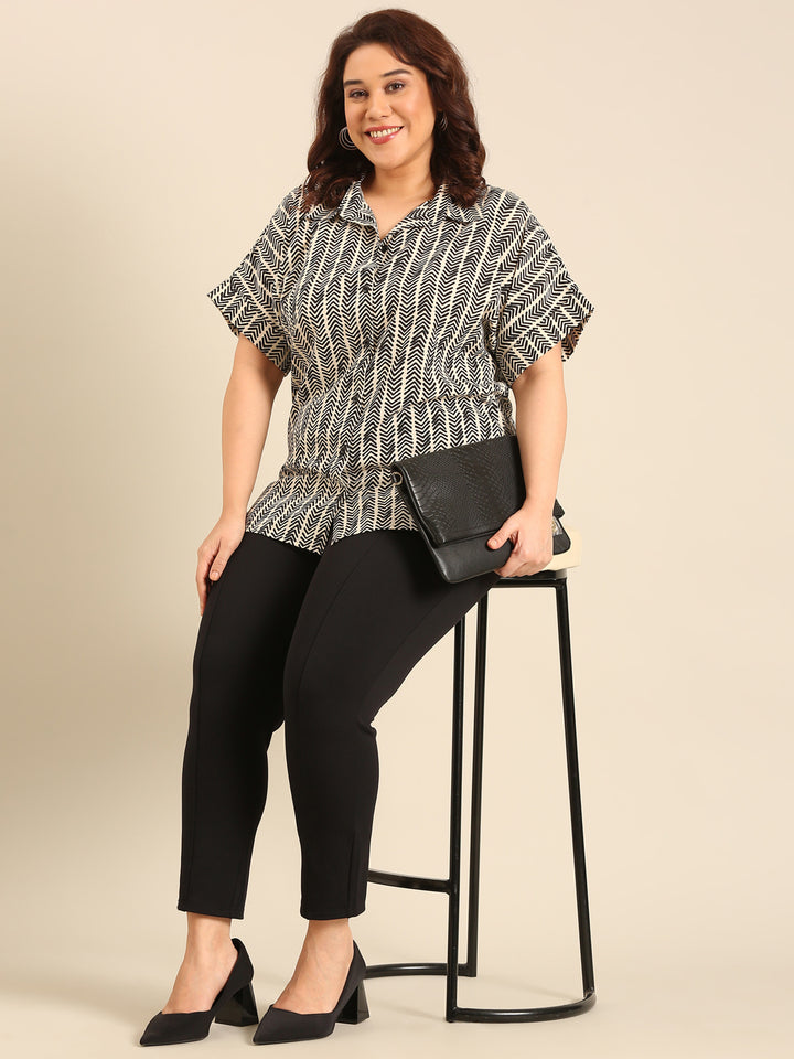 Zig Zag Drop Shoulder Shirt