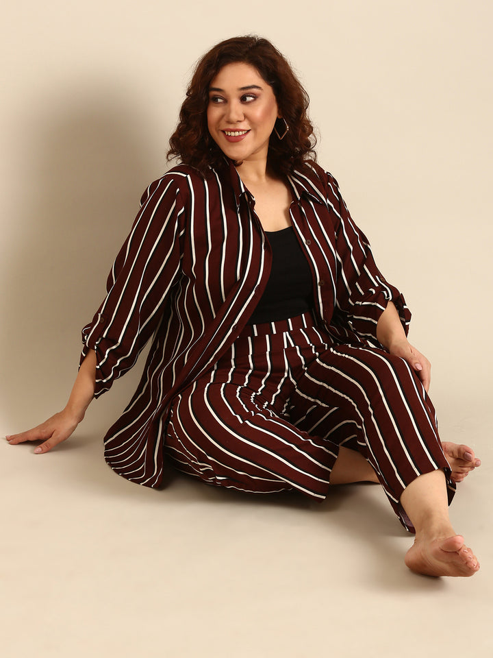Brown Striped Shirt