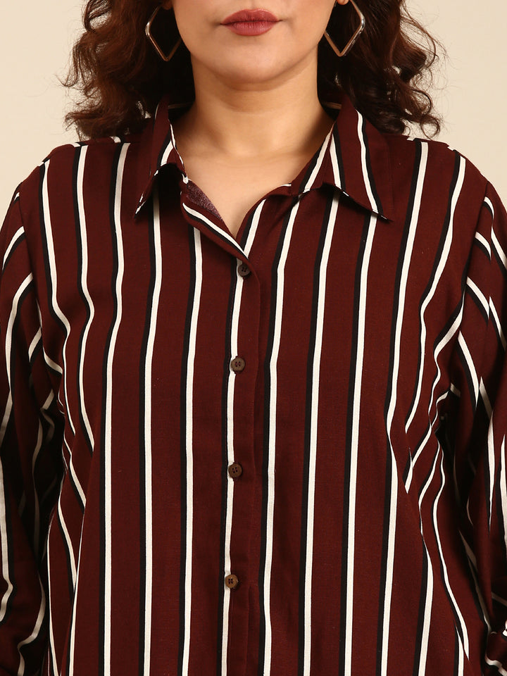 Brown Striped Shirt