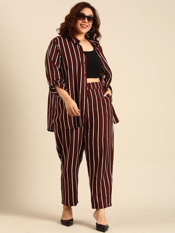 Brown Striped Shirt