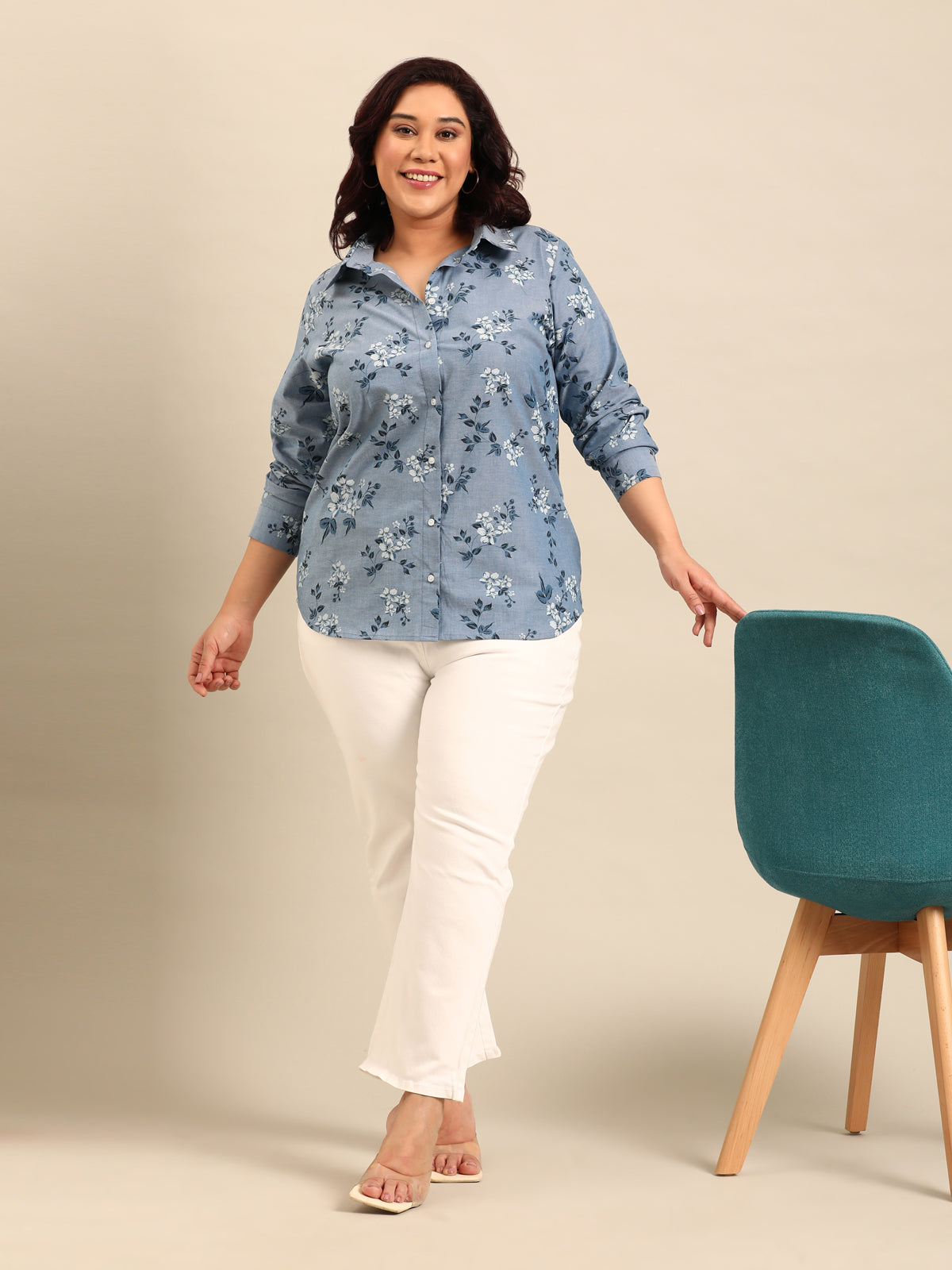 Cotton Floral  Buttondown Shirt