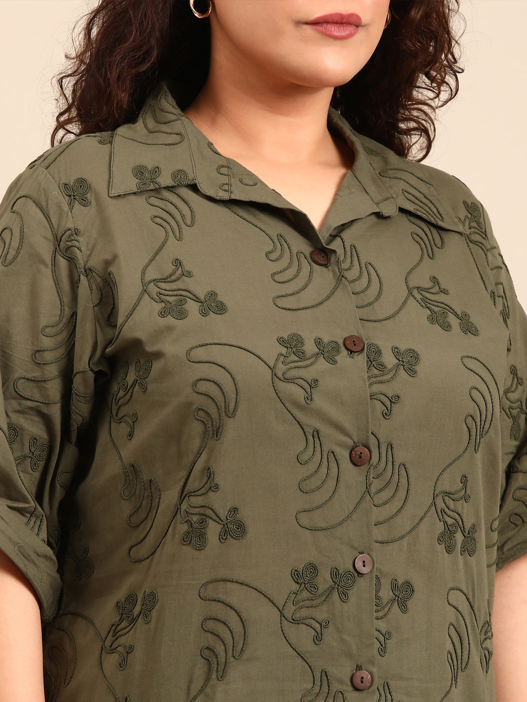 Green Embroidered Shirt