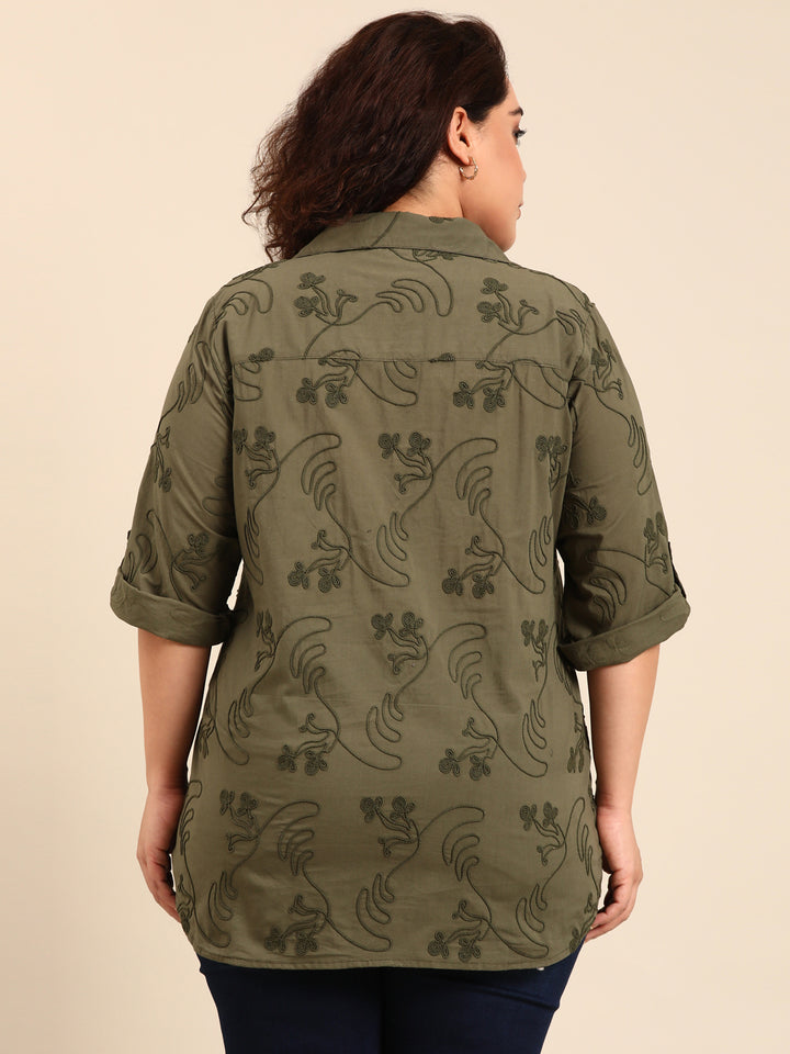 Green Embroidered Shirt