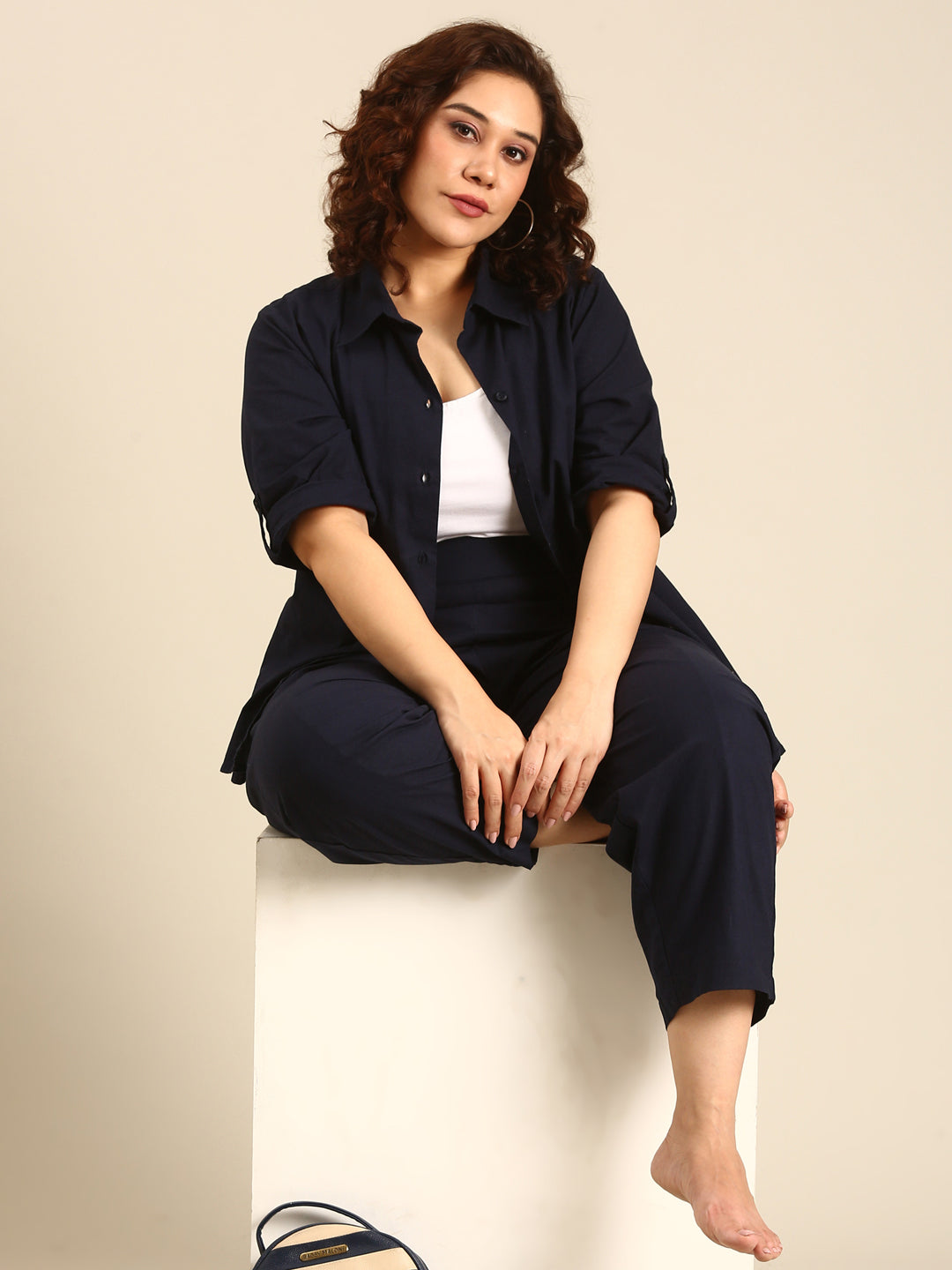 Navy Cotton Co-Ord Set (2 Piece)