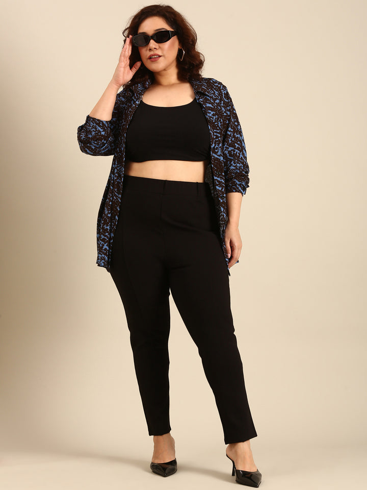 Black-Blue Printed Shirt