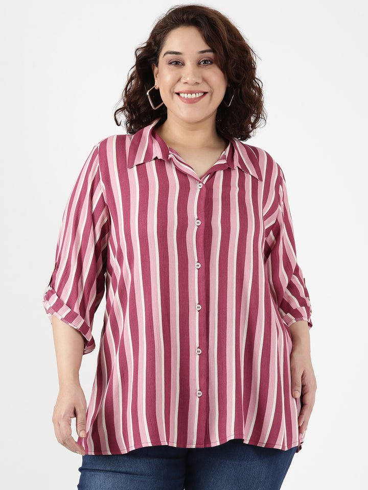 Stripe Crepe Shirt
