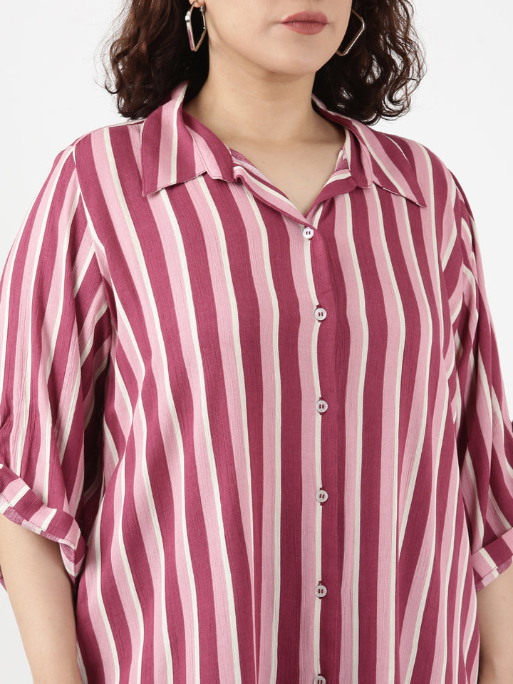 Stripe Crepe Shirt