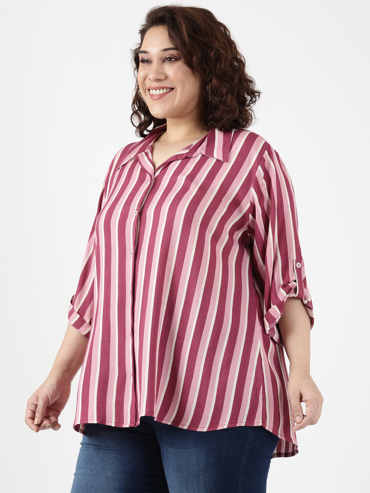 Stripe Crepe Shirt