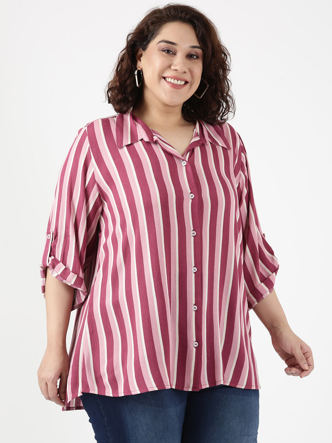 Stripe Crepe Shirt