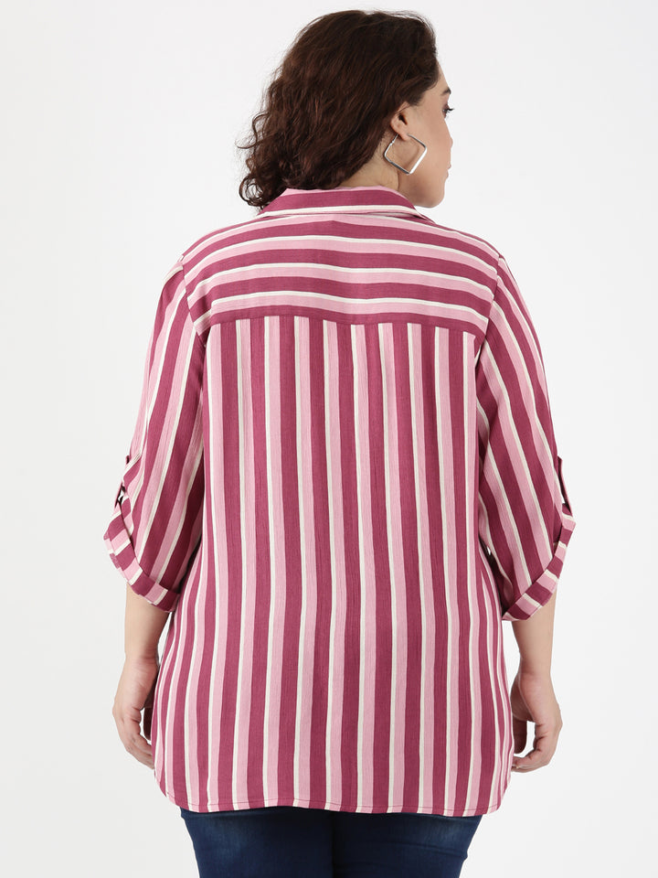 Stripe Crepe Shirt