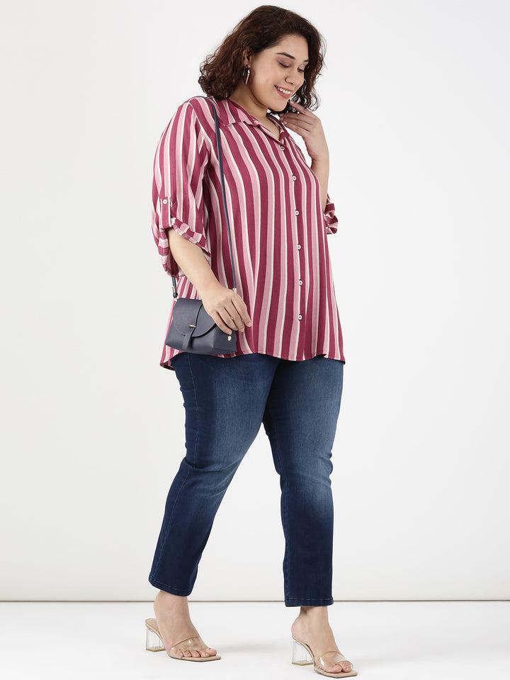 Stripe Crepe Shirt