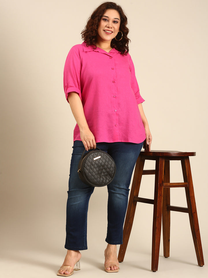 Pink Linen Shirt