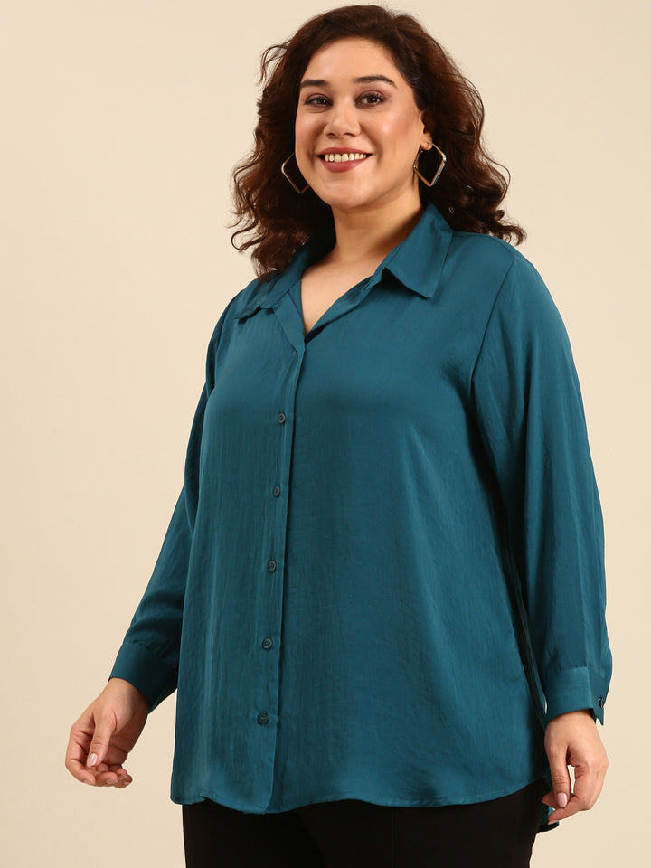 Hammer Satin Teal Shirt