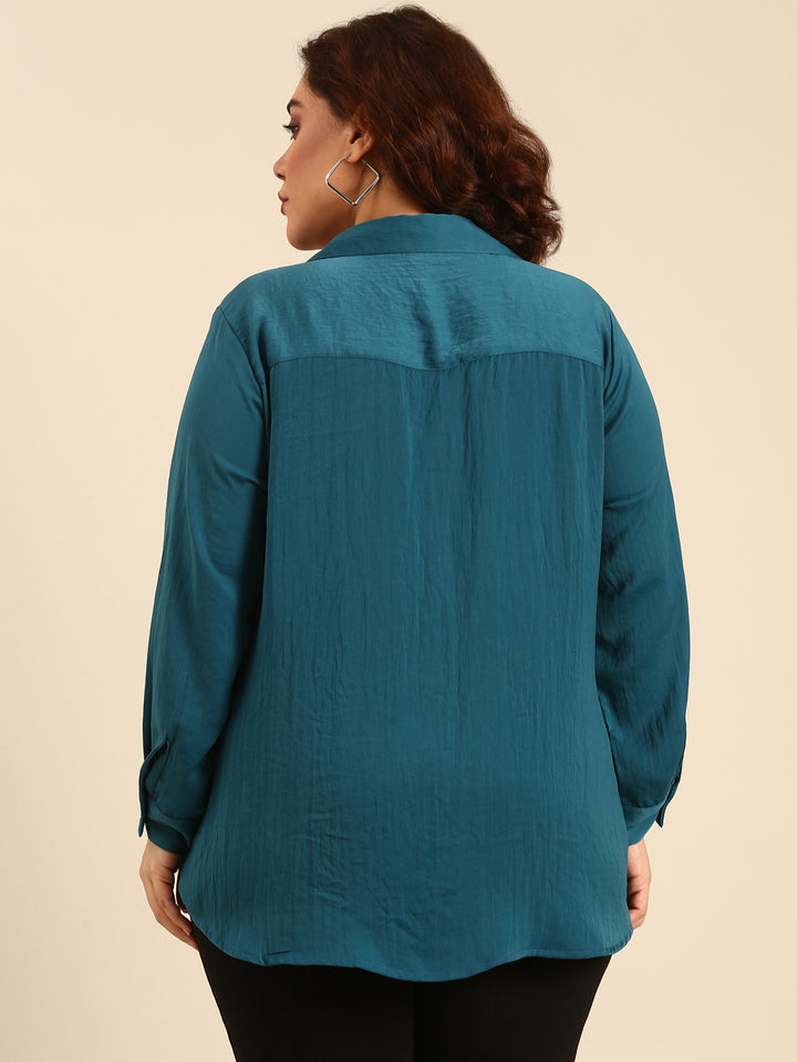 Hammer Satin Teal Shirt