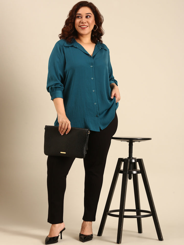 Hammer Satin Teal Shirt