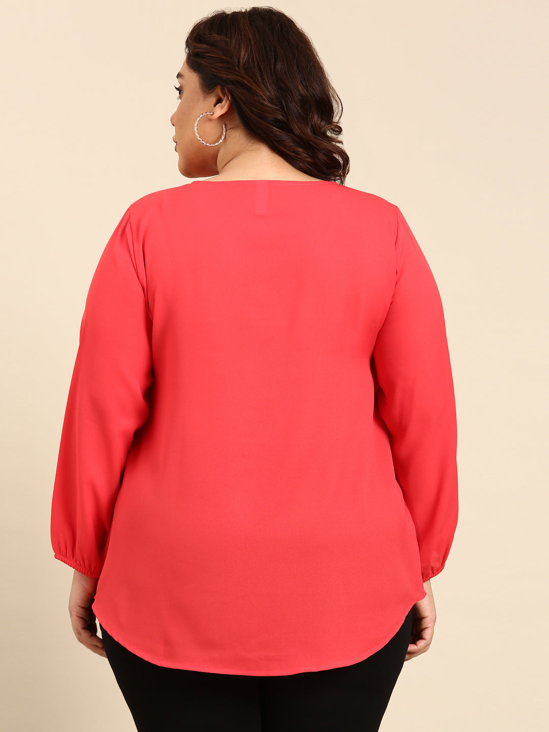ORANGE V- NECK TOP