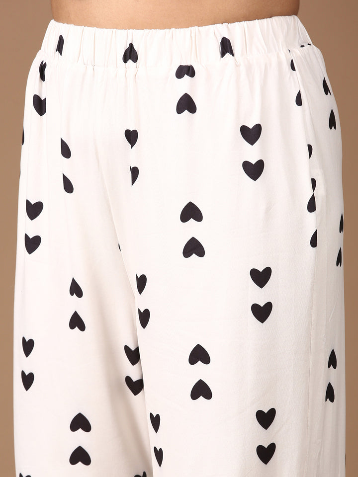 Heart-Printed Co-ord Set-(2 Piece)