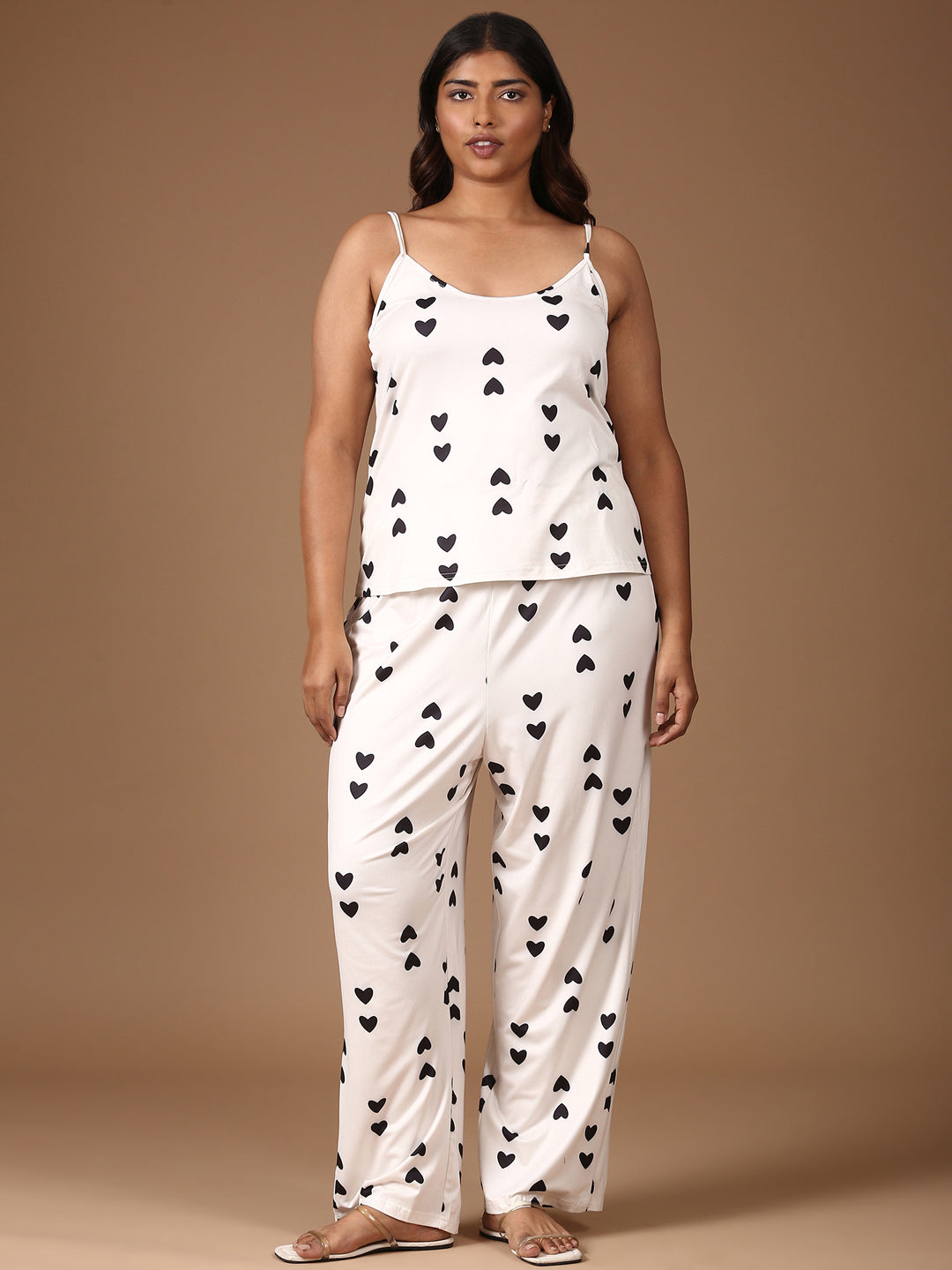 Heart-Printed Co-ord Set-(2 Piece)