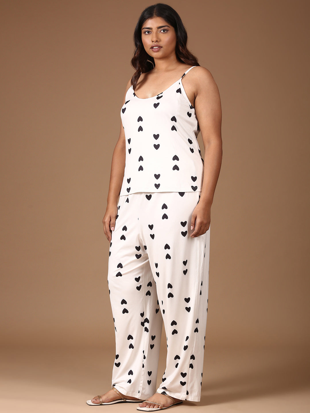 Heart-Printed Co-ord Set-(2 Piece)