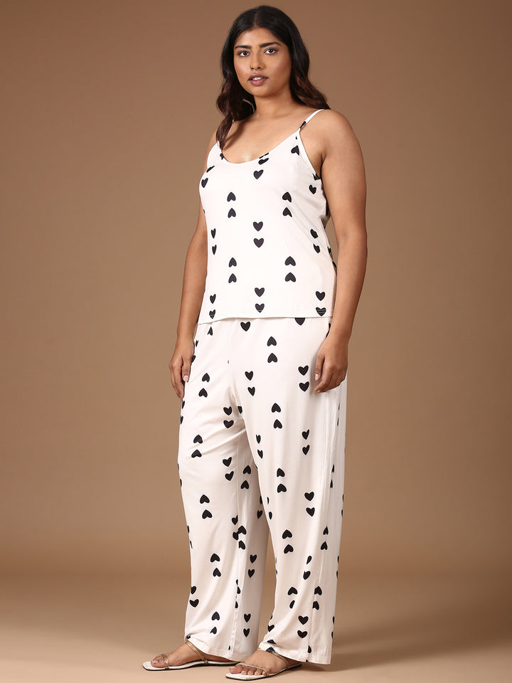 Heart-Printed Co-ord Set-(2 Piece)