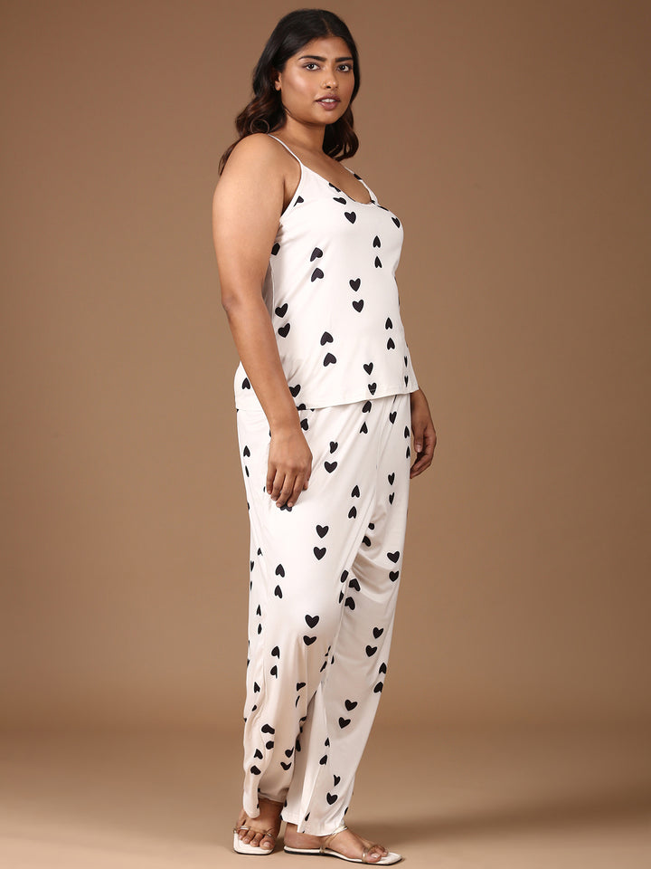 Heart-Printed Co-ord Set-(2 Piece)
